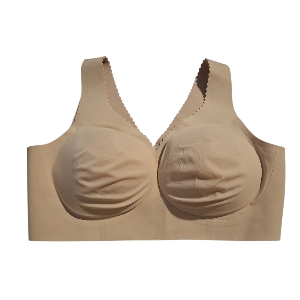 Evelyn & Bobbie Womens size Large Wireless Support Comfort Feminine Scallop Bra